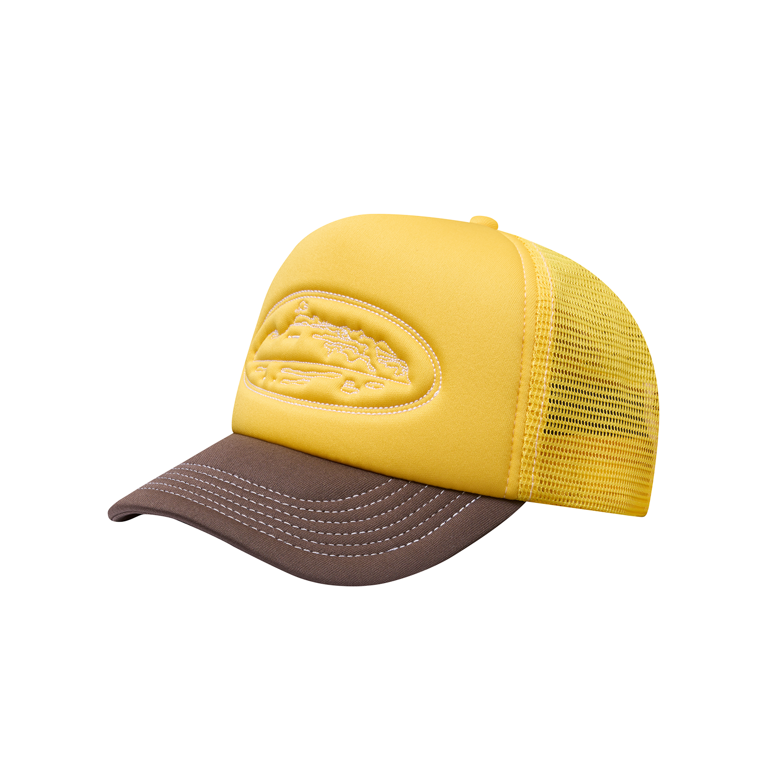 ISLAND OUTLINE TRUCKER HAT [GOLD/BROWN]