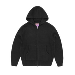 ALCATRAZ HEAVY KNIT ZIP HOODIE [BLACK]