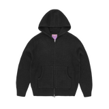 ALCATRAZ HEAVY KNIT ZIP HOODIE [BLACK]