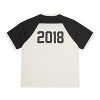 ALCATRAZ WRAP AROUND RAGLAN TEE [OFF WHITE / BLACK]