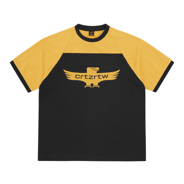 ALCATRAZ EAGLE RAGLAN TEE [BLACK/YELLOW]