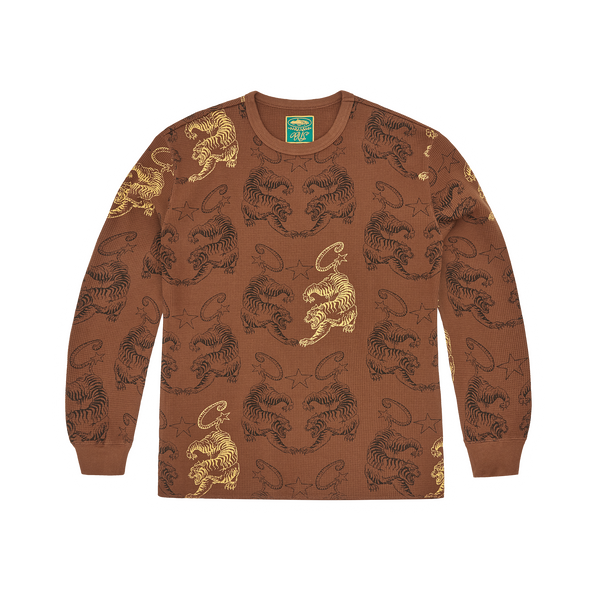 MENS TIGER WAFFLE LONGSLEEVE [BROWN]