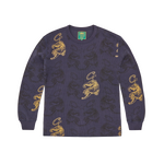 ALLOVER TIGER WAFFLE LONGSLEEVE [NAVY]