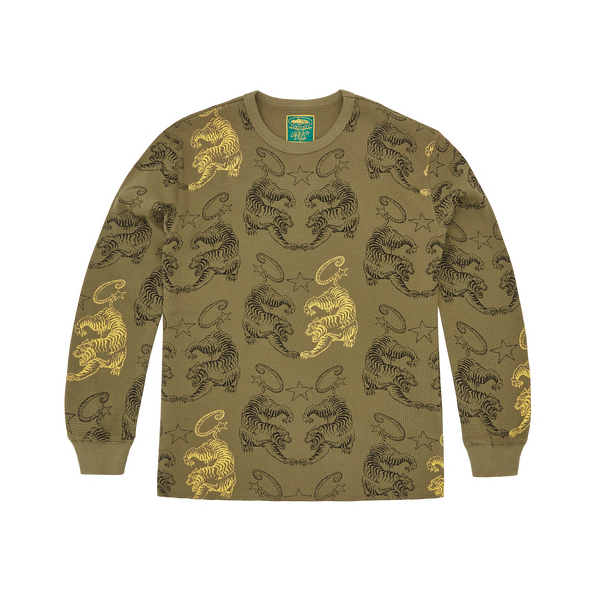 MENS TIGER WAFFLE LONGSLEEVE [KHAKI]