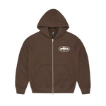 ISLAND PUFF PRINT ZIP HOODIE [BROWN]