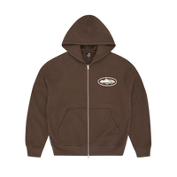 ISLAND PUFF PRINT ZIP HOODIE [BROWN]