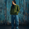 CROCHET APPLIQUE KNIT CREW [KHAKI]
