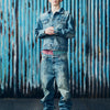 STITCH DOWN BAGGY JEANS [FADED INDIGO]