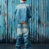 STITCH DOWN BAGGY JEANS [FADED INDIGO]