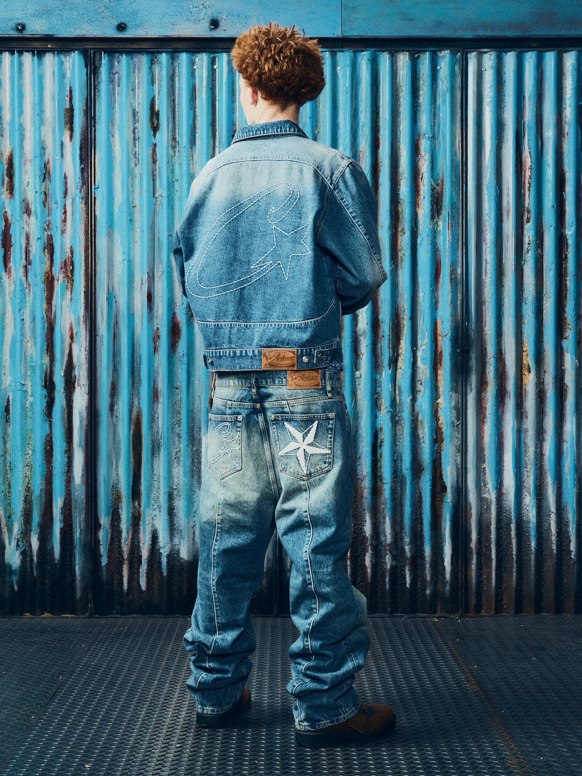 STITCH DOWN BAGGY JEANS [FADED INDIGO]
