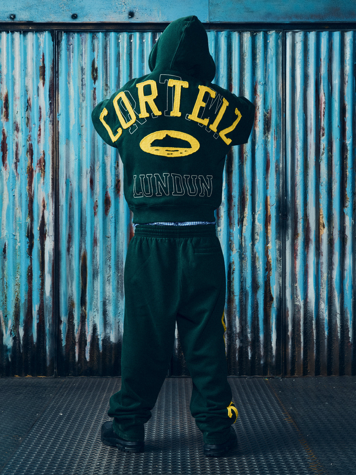 LUNDUN STITCH ZIP HOODIE [FOREST / YELLOW]