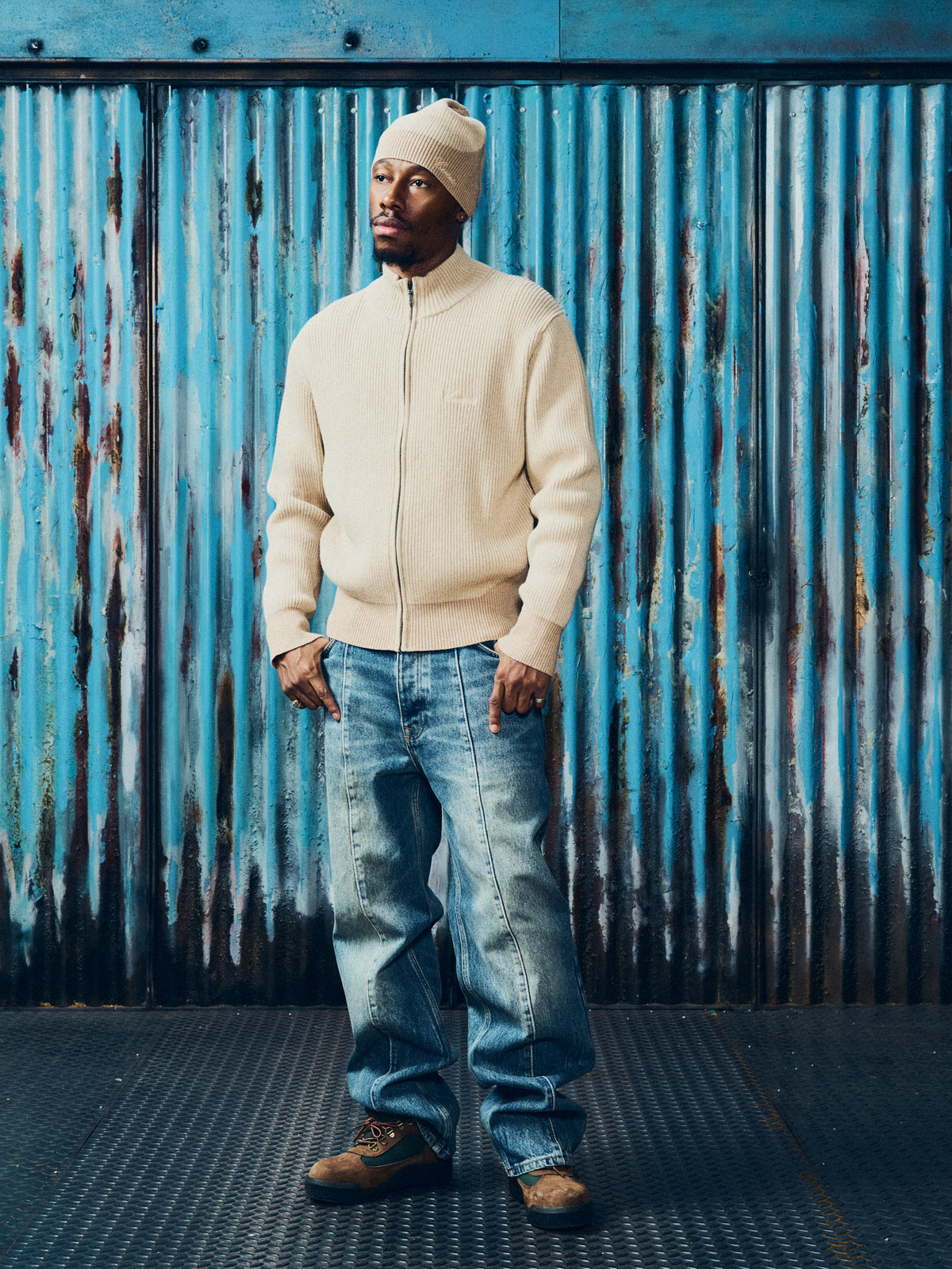 VVS RIB KNIT ZIP UP [NATURAL]