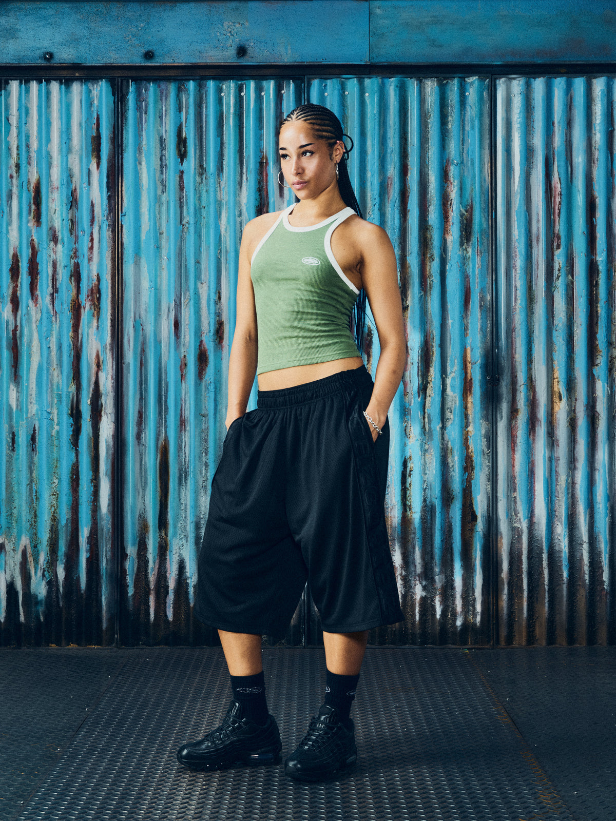 WOMENS CLASSIC TANK TOP [OLIVE/WHITE]