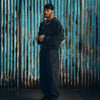 HMP STENCIL OPEN HEM SWEATPANT [BLACK OVERDYE]