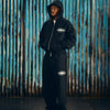 ISLAND PUFF PRINT OPEN HEM SWEATPANT [BLACK]