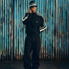 MULTI STRIPE KNIT ZIP UP [BLACK]