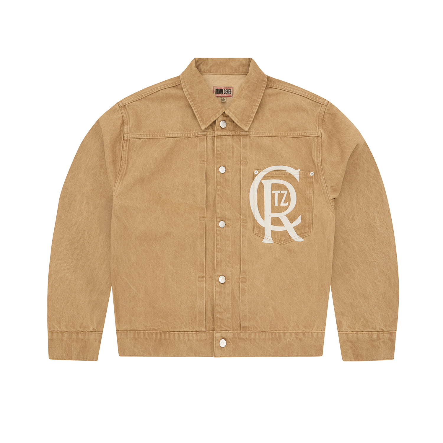 CREST CHAINSTITCH DENIM JACKET [TAN]