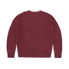 CROCHET APPLIQUE KNIT CREW [BURGUNDY]