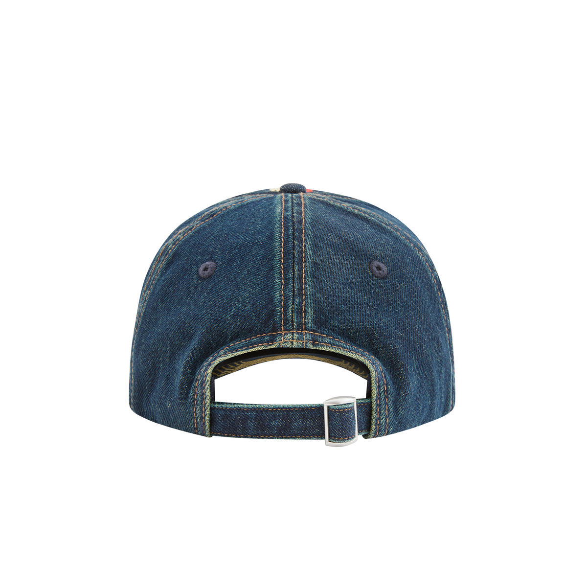 CROSS-STITCH DENIM CAP [WASHED INDIGO]