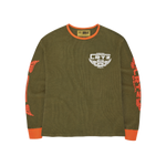 GASOLINA WAFFLE LONGSLEEVE [KHAKI & BURNT ORANGE]