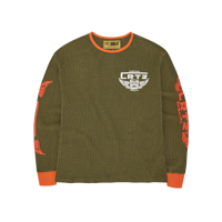 GASOLINA WAFFLE LONGSLEEVE [KHAKI & BURNT ORANGE]