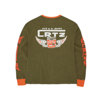 GASOLINA WAFFLE LONGSLEEVE [KHAKI & BURNT ORANGE]