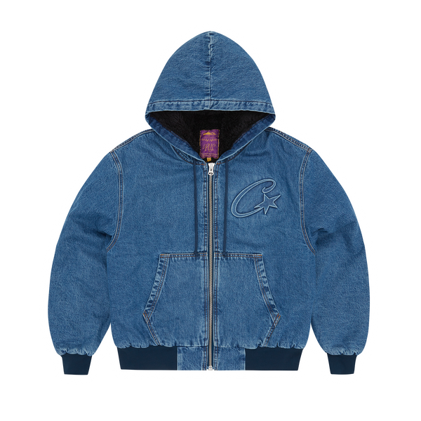 EMBOSSED C-STAR DENIM WORK JACKET [BLUE]