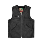 SKYDIVE LEATHER VEST [BLACK]