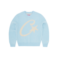 C STAR MOHAIR KNIT SWEATER [BABY BLUE]