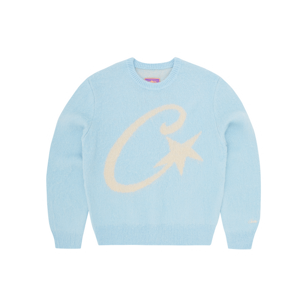 C STAR MOHAIR KNIT SWEATER [BABY BLUE]