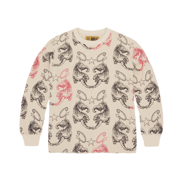 MENS TIGER WAFFLE LONGSLEEVE [CREAM]