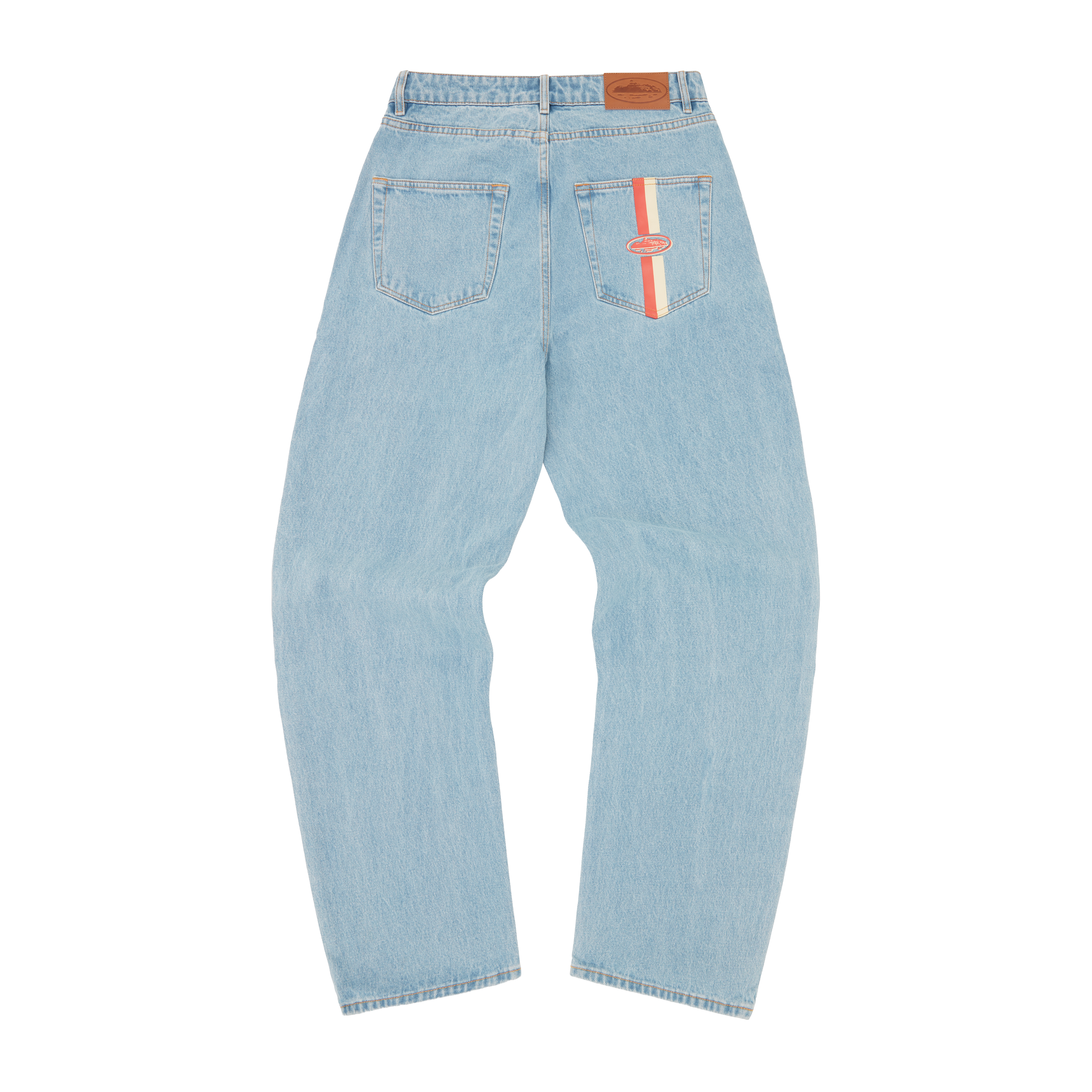 DUAL STRIPE BAGGY JEANS [STONEWASH]