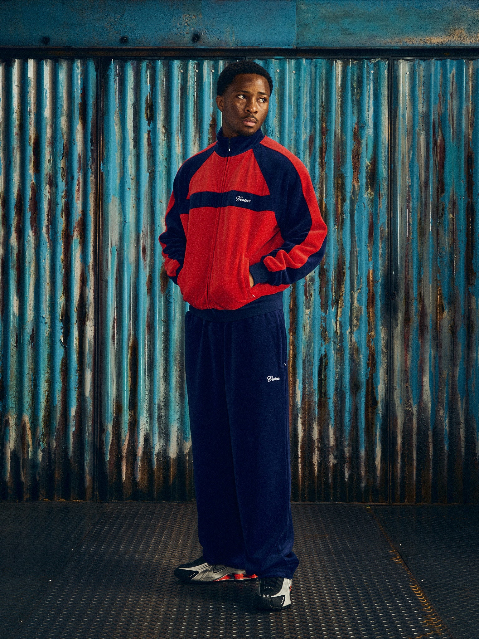 PISTA VELOUR TRACK PANT [NAVY]