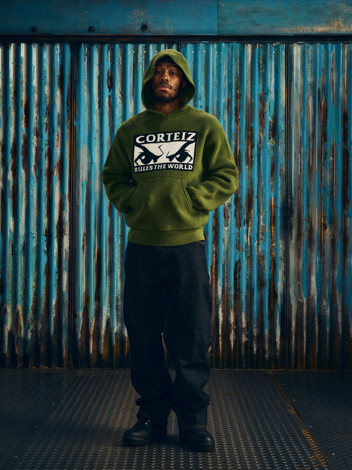 HUEY KNIT HOODIE [OLIVE]