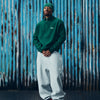 2 TONE RIBBED KNIT ZIP UP [GREEN]