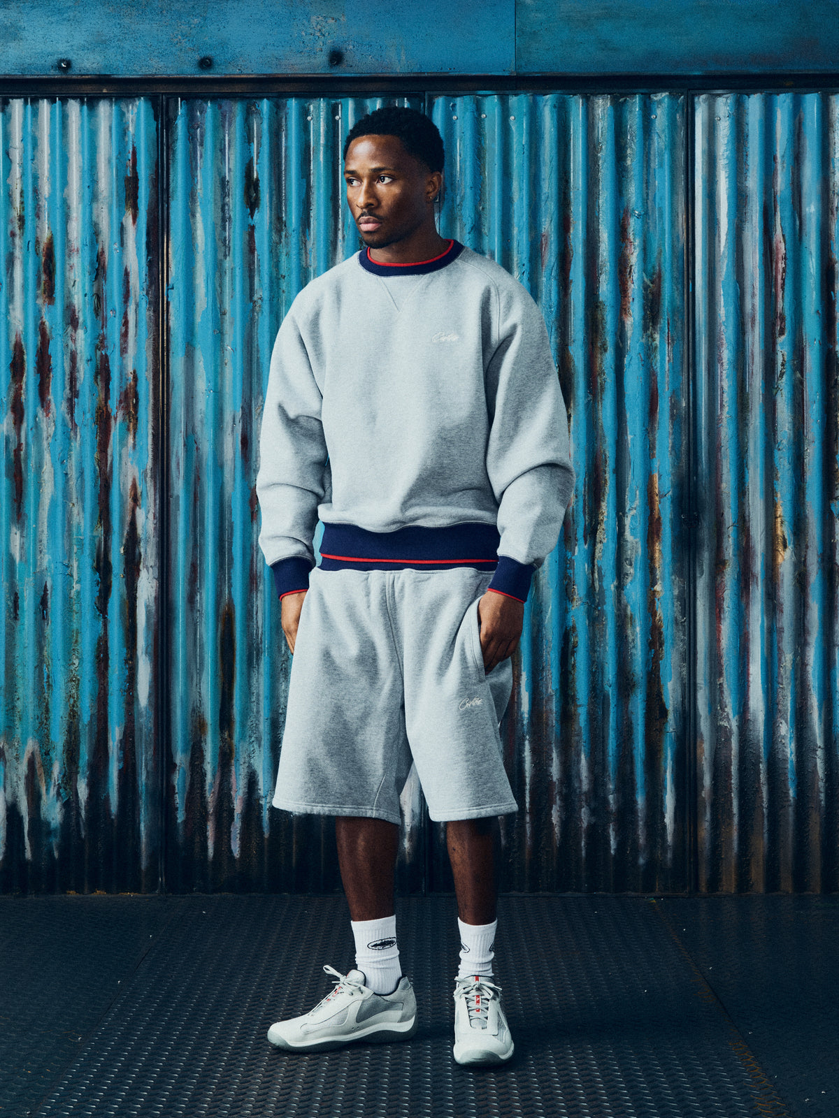 HMP DOUBLE UP CREWNECK [HEATHER GREY]