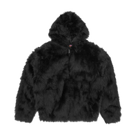 HOODED FUR JACKET [BLACK]