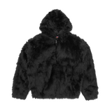 HOODED FUR JACKET [BLACK]