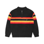GRADIENT HALF KNIT ZIP PULLOVER [BLACK]