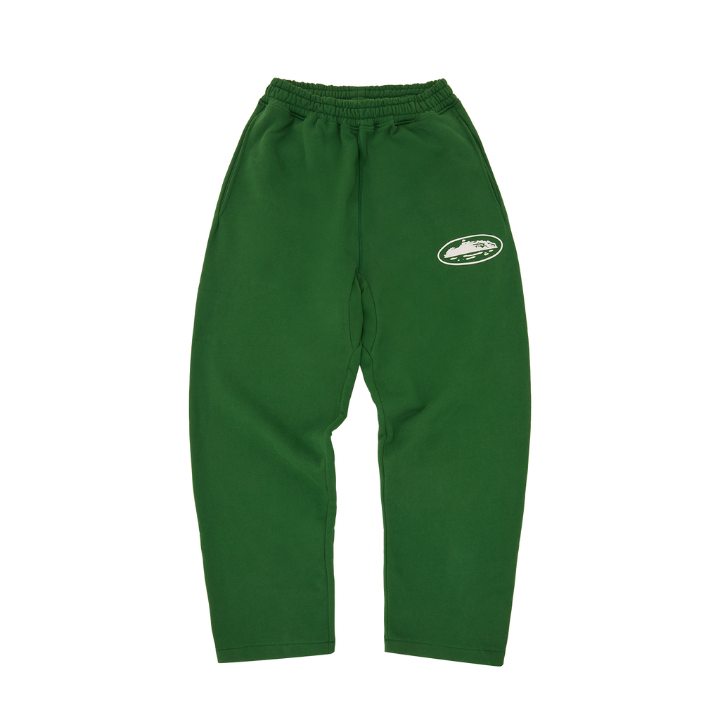 ISLAND PUFF PRINT OPEN HEM SWEATPANT [GREEN]