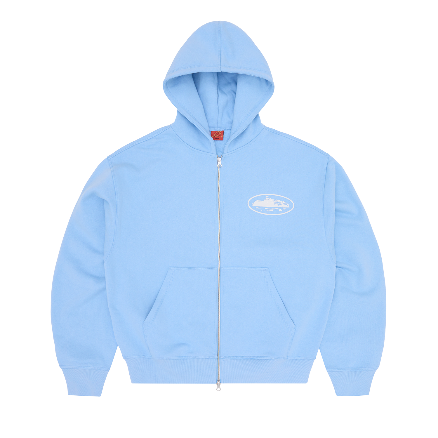 ISLAND PUFF PRINT ZIP HOODIE [BABY BLUE]