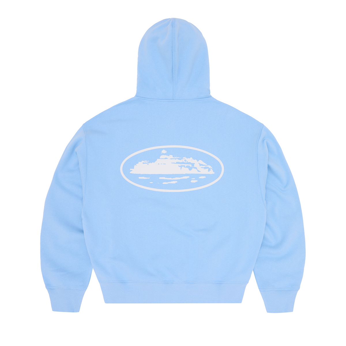 ISLAND PUFF PRINT ZIP HOODIE [BABY BLUE]