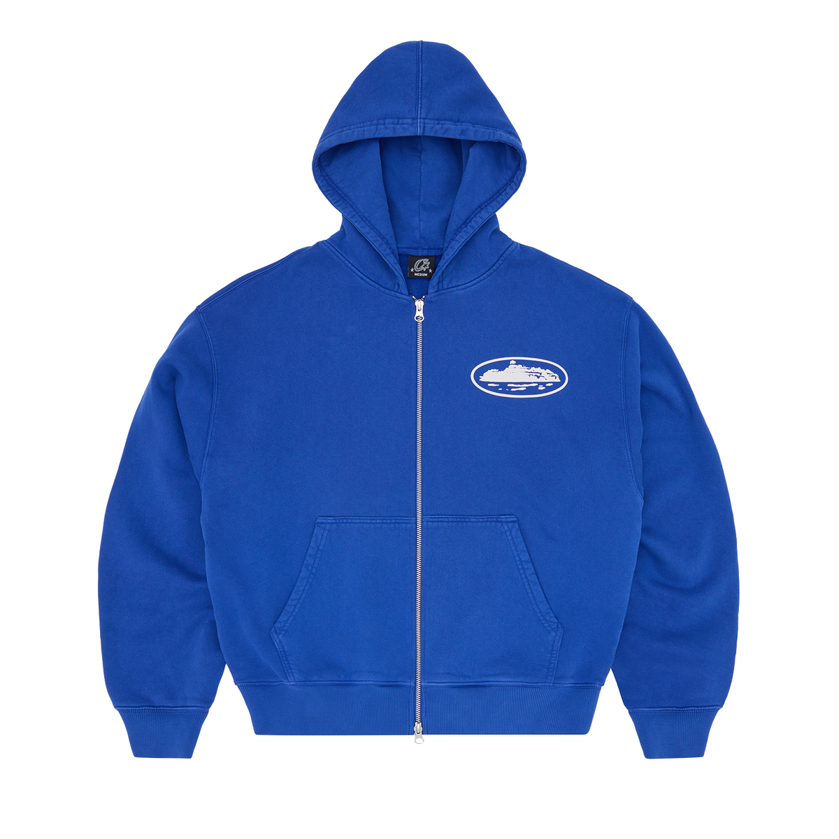 ISLAND PUFF PRINT ZIP HOODIE [WASHED ROYAL]