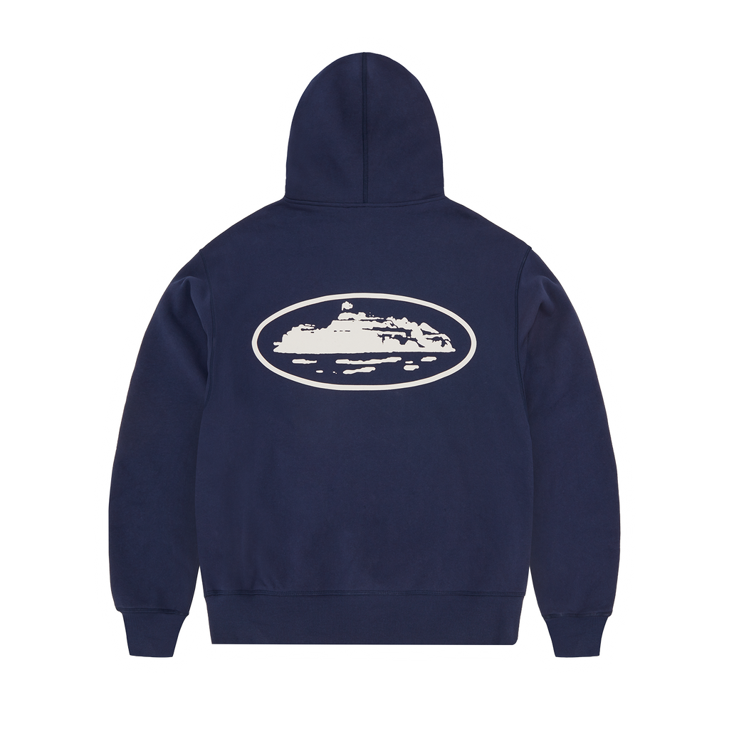 ISLAND PUFF PRINT ZIP HOODIE [NAVY]