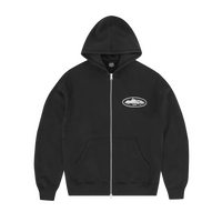 ISLAND PUFF PRINT ZIP HOODIE [BLACK]