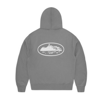 ISLAND PUFF PRINT ZIP HOODIE [GULLY GREY]