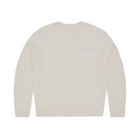 CROCHET APPLIQUE KNIT CREW [OFF WHITE]