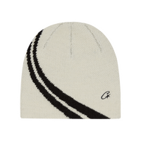 KNIT STRIPE BEANIE V2 [CREAM / BLACK]