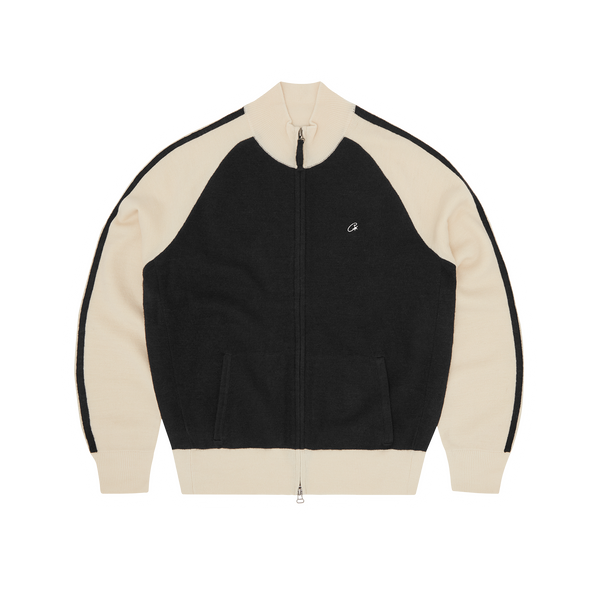 KNIT ZIP UP V2 [BLACK & CREAM]