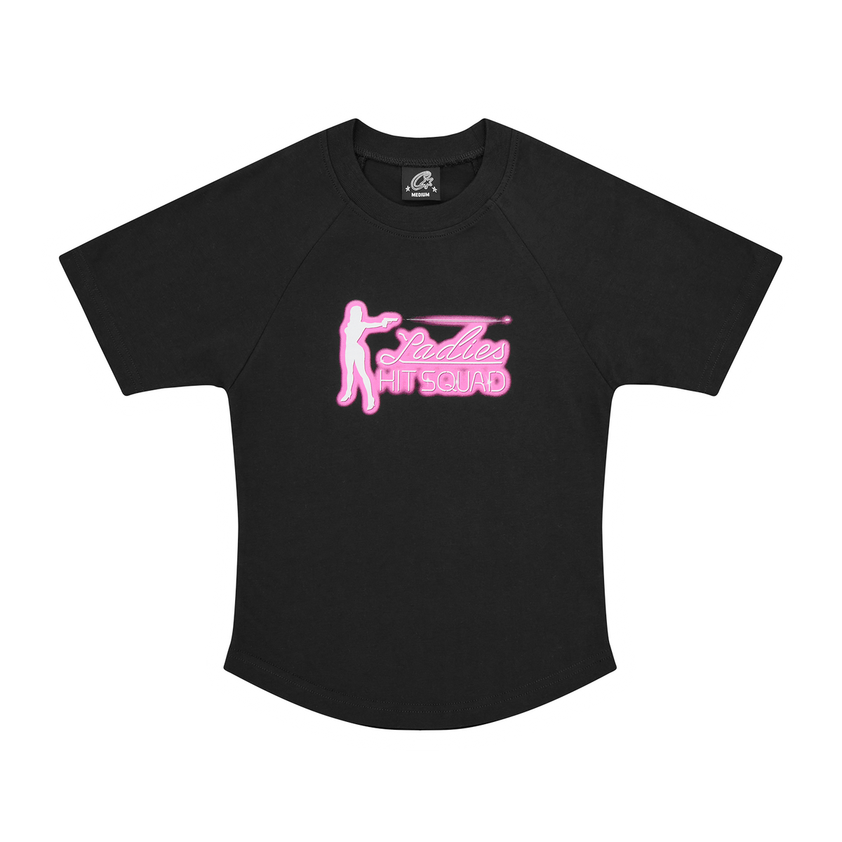 LADIES HIT SQUAD BABY TEE [BLACK]